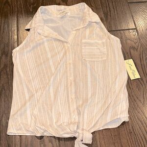 Love potion Striped Sleeveless Button-Up Blouse new with tags size medium
